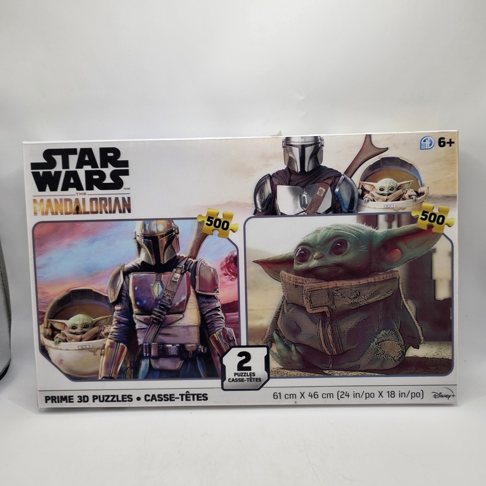 Star Wars The Mandalorian Prime 3D Puzzle 2-Pack 500pc Grogu Baby Yoda Sealed